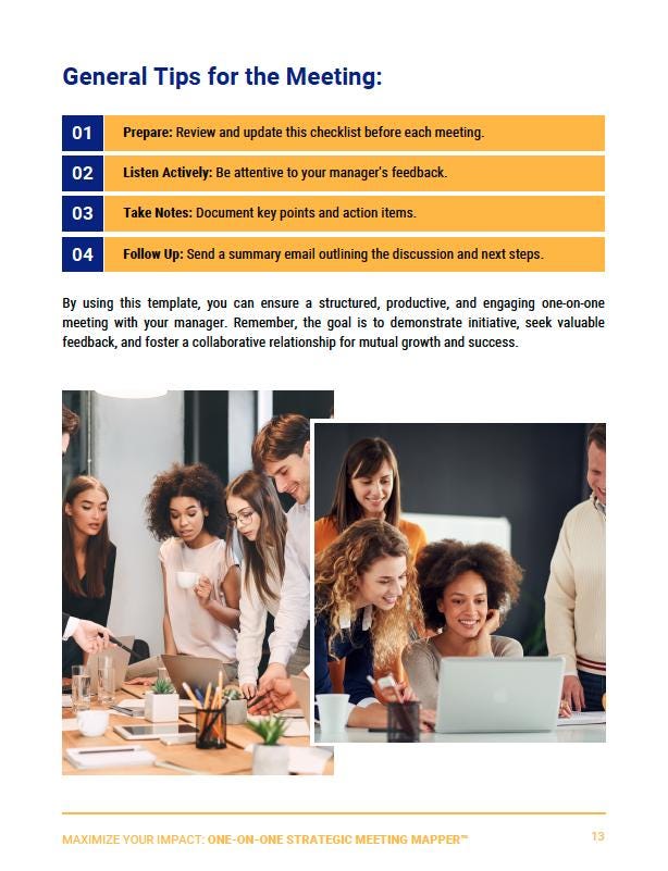 One-on-one Strategic Meeting Mapper™, Ultimate Checklist for Empowering ...