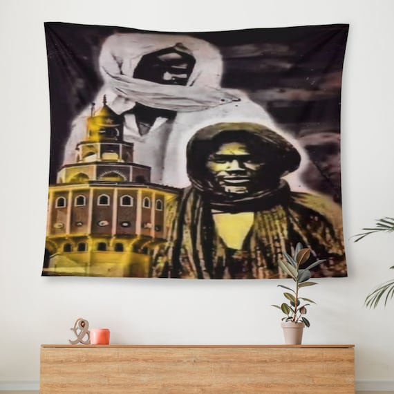 Lamp Fall Cheikh Ahmadou Bamba and Mame Cheikh Ibrahima Fall Wall Tapestry 59x 51 Very Good Wall Tapestry Etsy
