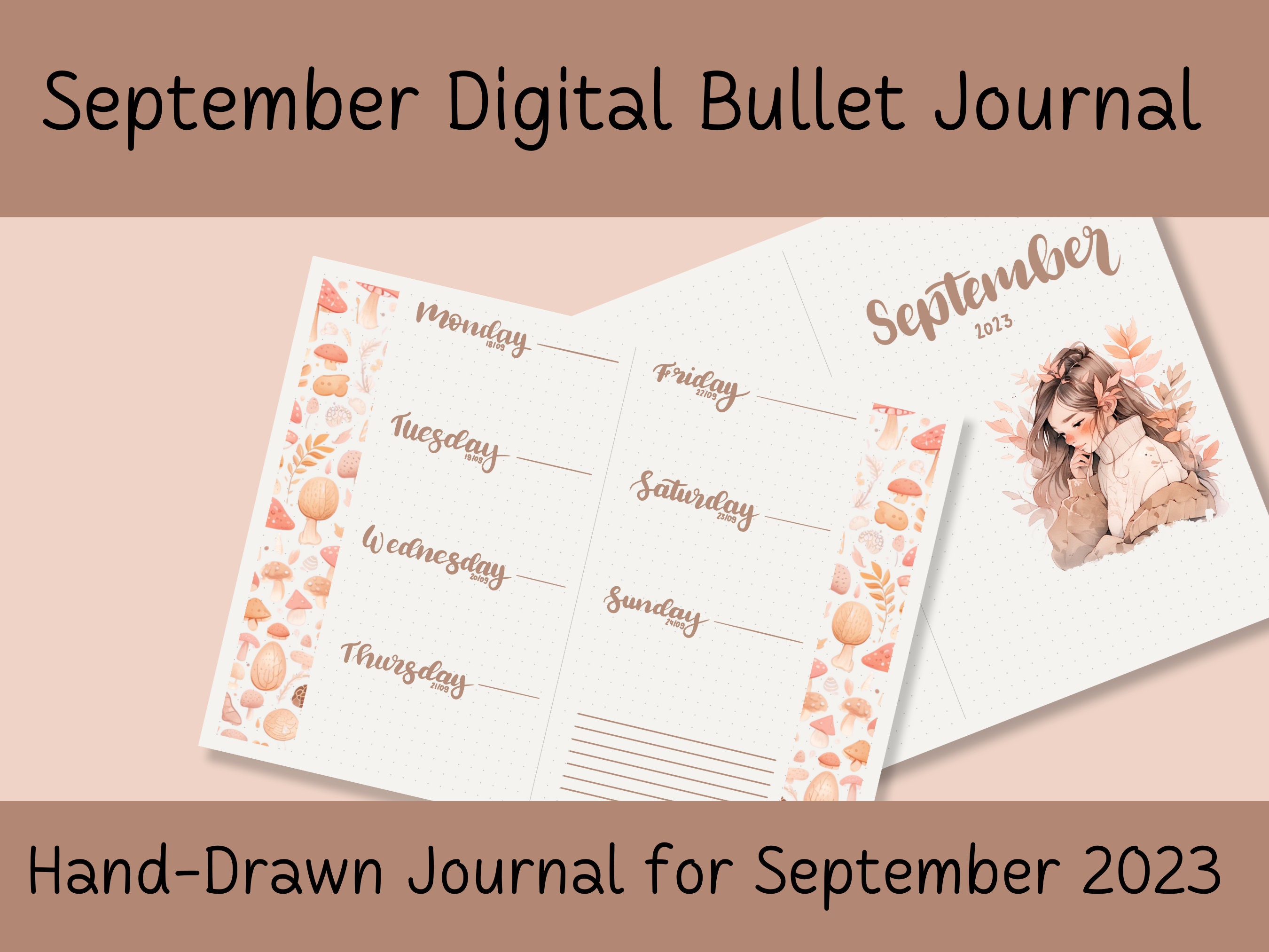 Daily Journal Planner Kit - Choose Your Insert September 2023