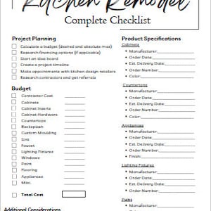 Kitchen Renovation Checklist