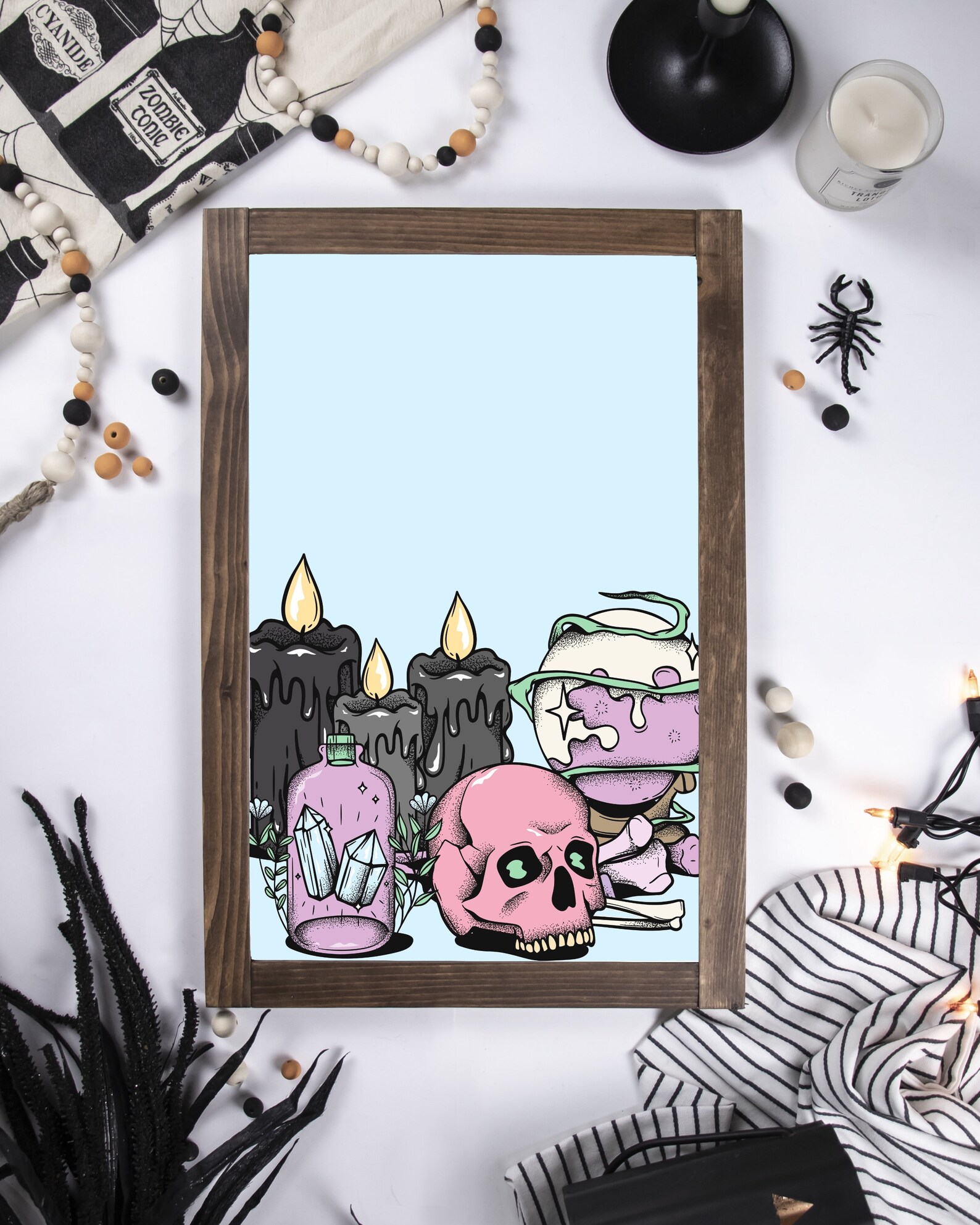 Witchy Things Printable Art Skull Wall Art Halloween Mantle - Etsy