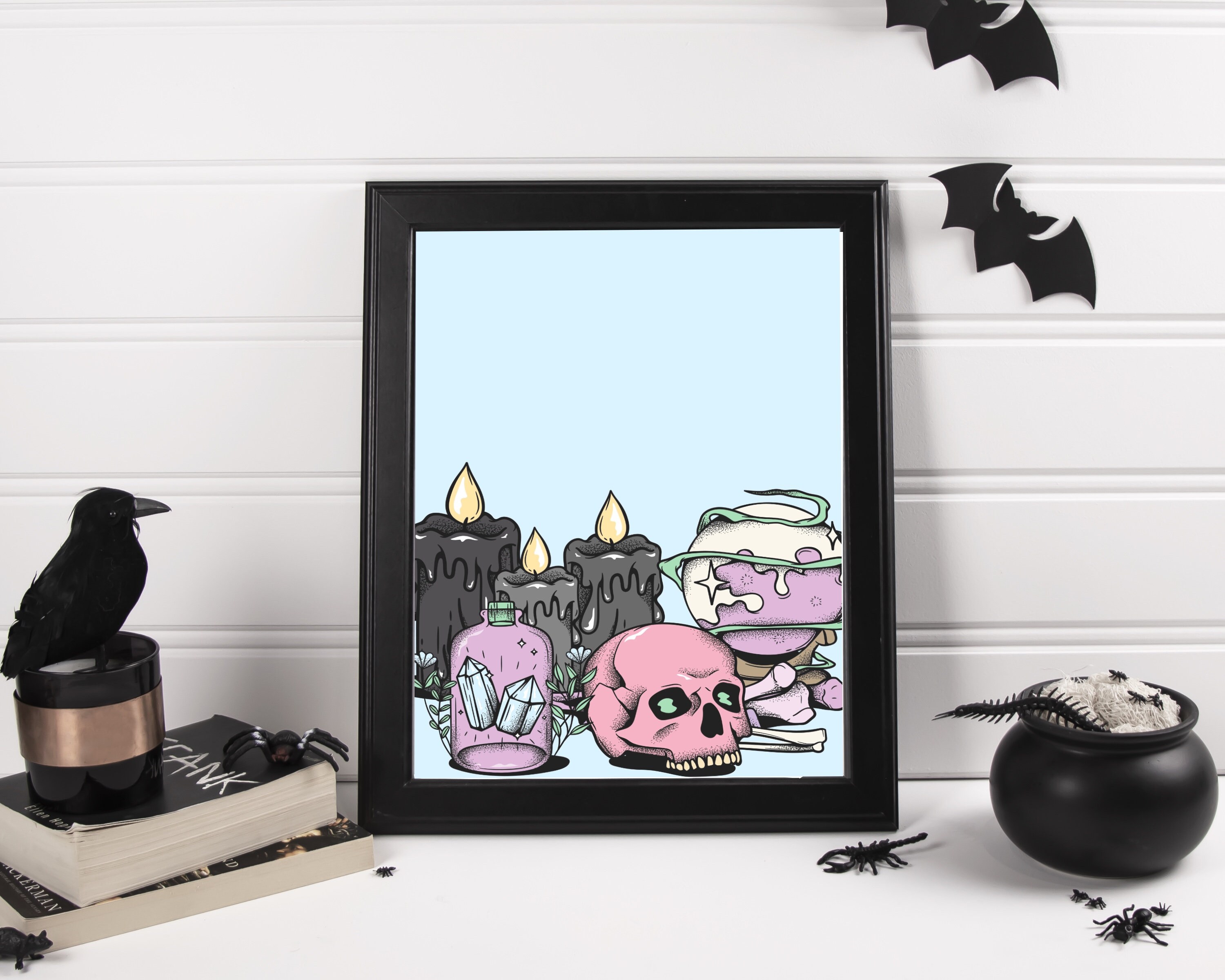 Witchy Things Printable Art Skull Wall Art Halloween Mantle - Etsy