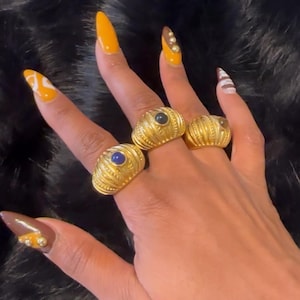 24k gold filled Black Stone Ring