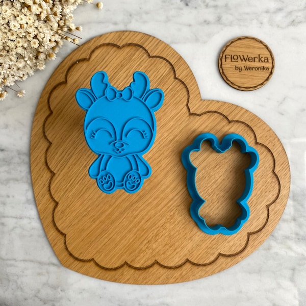 Sweet Baby Reindeer Cookie Cutter and Stamp