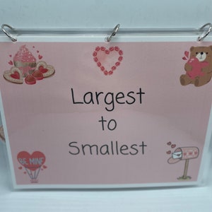 Ordering largest to smallest preschool activity file folder busy book math educational center