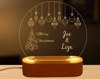 Customize Circular Christmas Acrylic Lamp