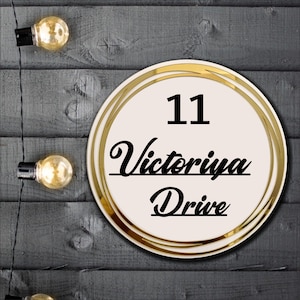 Custom name plate and house number sign