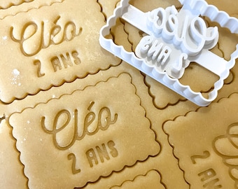 Emporte pièce personnalisé prénom, emporte-pièce petit beurre personnalisable, biscuit prénom, emporte pièce anniversaire, cookie cutter