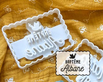 Cortador de galletas de bautizo, galletas personalizadas con forma de galleta de mantequilla pequeña, impresión de galleta de bautizo | Hecho en Bretaña