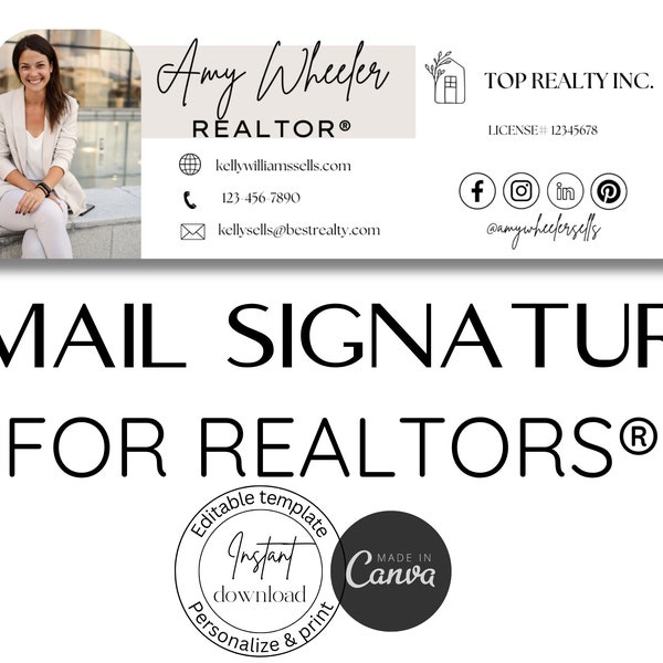 Real Estate Email Signature | Gmail Signature | Real Estate Marketing | Realtor Email Signature | Realtor Marketing | Email Signature