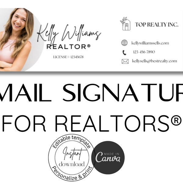 Realtor Email Signature | Email Signature | Gmail Signature | Real Estate Marketing | Realtor Email Signature | Modern Canva Template