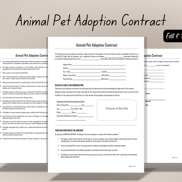 Pet Adoption Etsy