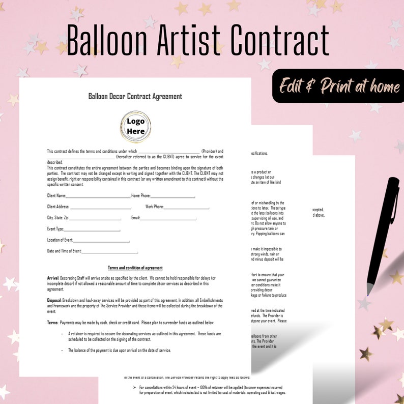 Balloon Decor Contract Template