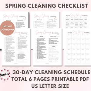 Master-Reinigungs-Checkliste druckbare Tiefenreinigungs-Checkliste Raum für Raum Hausreinigungsplaner Reinigungsplan Zonenreinigung Druckbare PDF-Datei