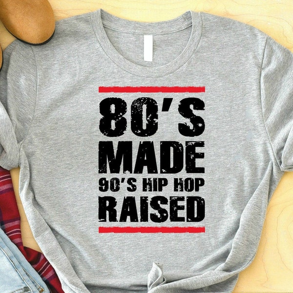 Camisa levantada de hip hop de los años 80, camisa de hip hop de los años 90, camisa amante del hip hop, camisa amante de la música hip hop, camisa retro, camisa made me de los años 80