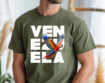 Support Peace Venezuela Shirt Venezuelan Flag Parrot Shirt, Venezuela Freedom Shirt, Latin Heritage Shirt, South America Shirt