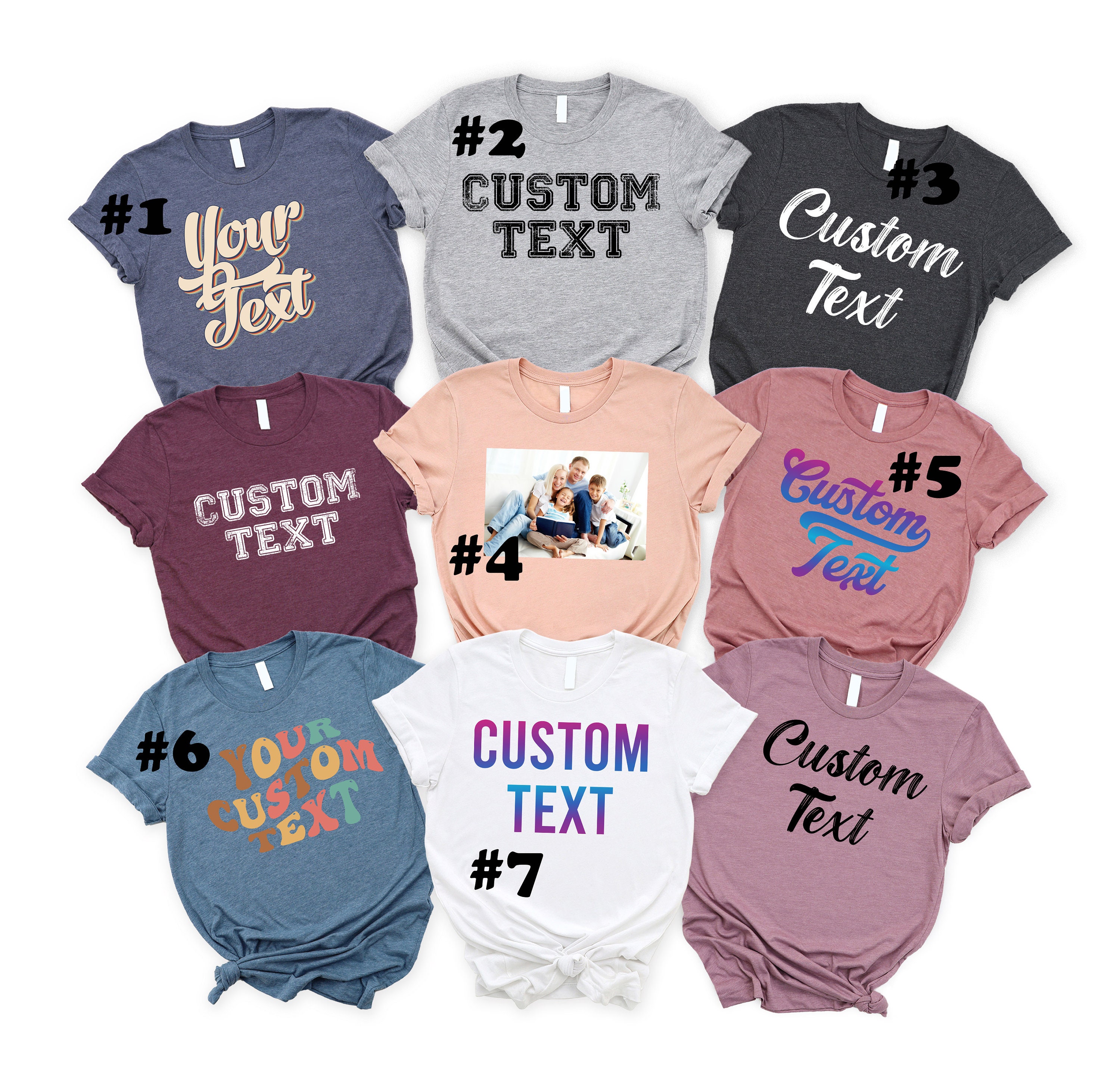 Custom Text Shirt, Personalized Custom Shirt, Customize Your Own Shirt, Custom Made Shirt, Your Photo Tee, Matching Custom Shirts, Your Logo