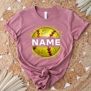 Custom Name Softball T-Shirt: Personalized Team Shirt image 2