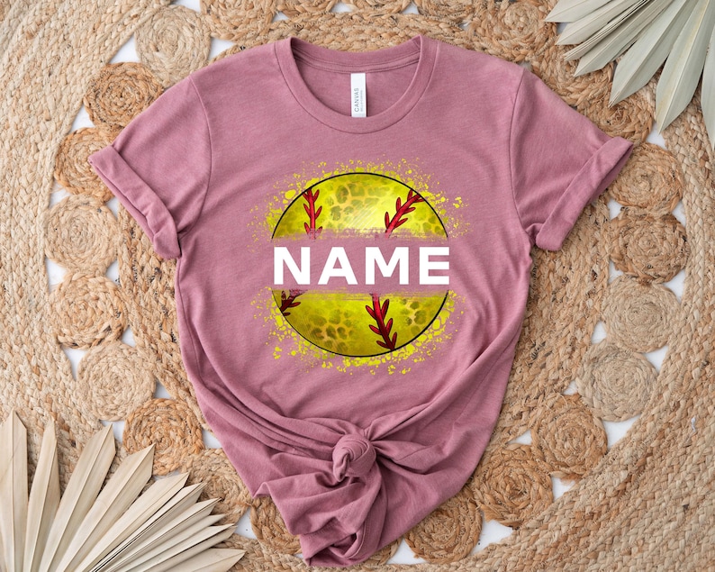 Custom Name Softball T-Shirt: Personalized Team Shirt image 2