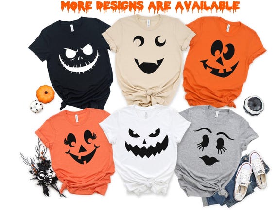 Pumpkin Face Halloween Matching Family Shirt