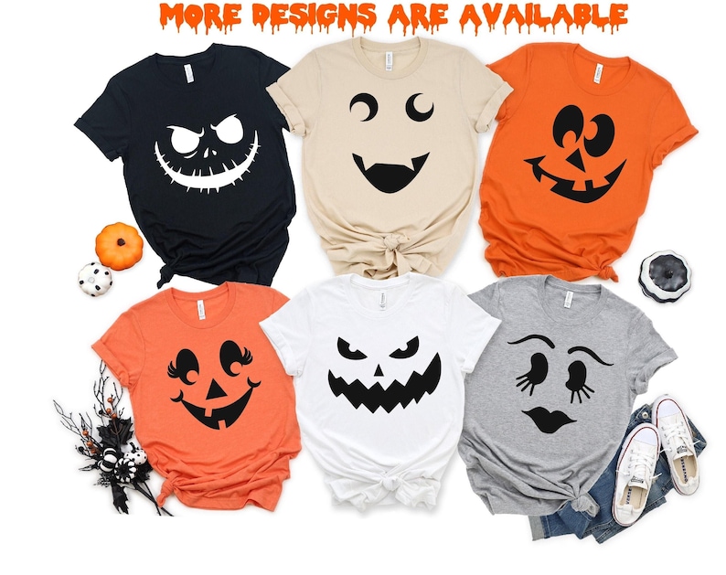 Pumpkin Face Halloween Matching Family Shirt Bild 1