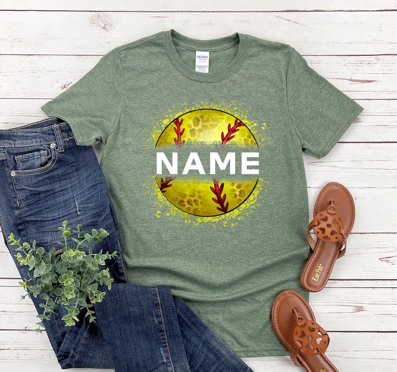 Custom Name Softball T-Shirt: Personalized Team Shirt image 4