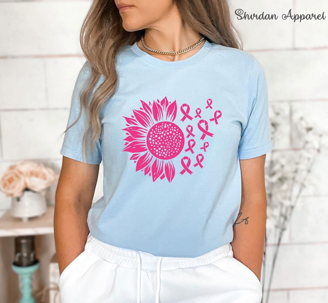 Floral Pink Ribbon Breast Cancer Awareness Shirt - Etsy
