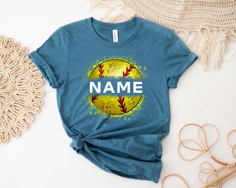 Custom Name Softball T-Shirt: Personalized Team Shirt image 8