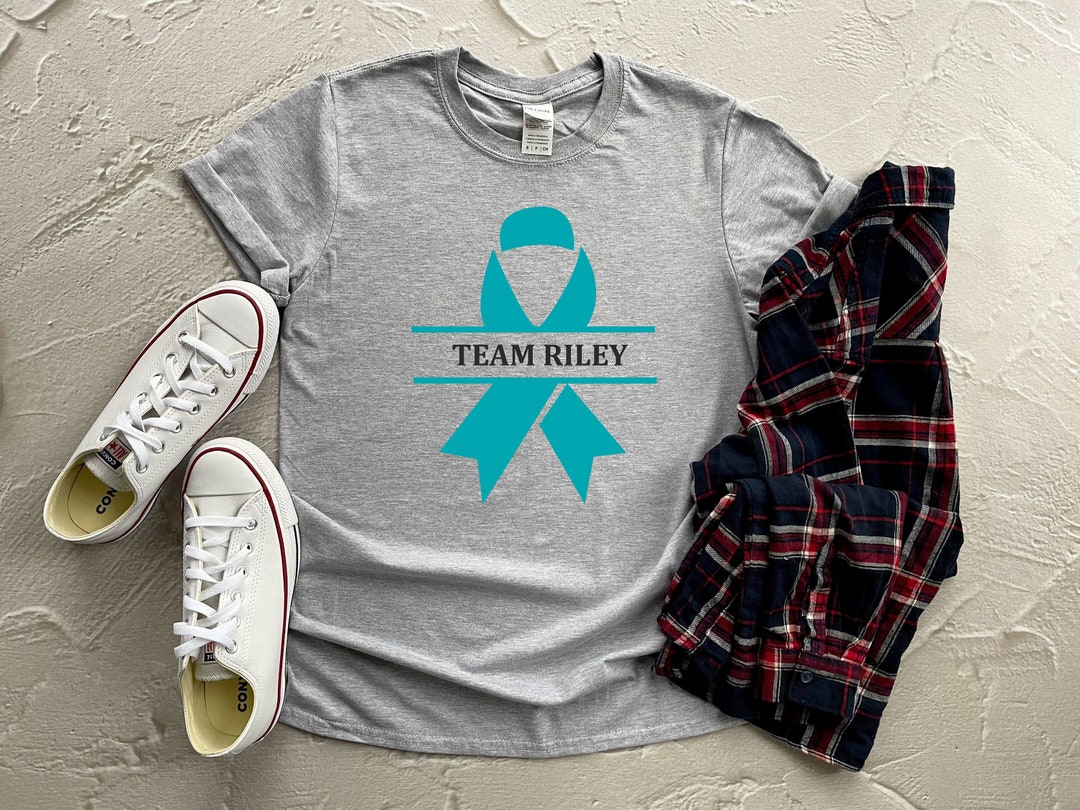 Custom Ovarian Cancer Ribbon T-shirt: Personalized Support Gift - Etsy