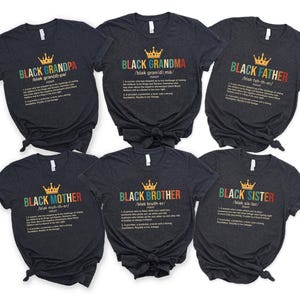 Juneteenth Family Matching Shirt, Black Family Noun Shirt, Black Father Shirt, Black Mother Shirt, Black Grandma Shirt, Black Women&#39;s Shirt