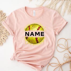 Custom Name Softball T-Shirt: Personalized Team Shirt image 3