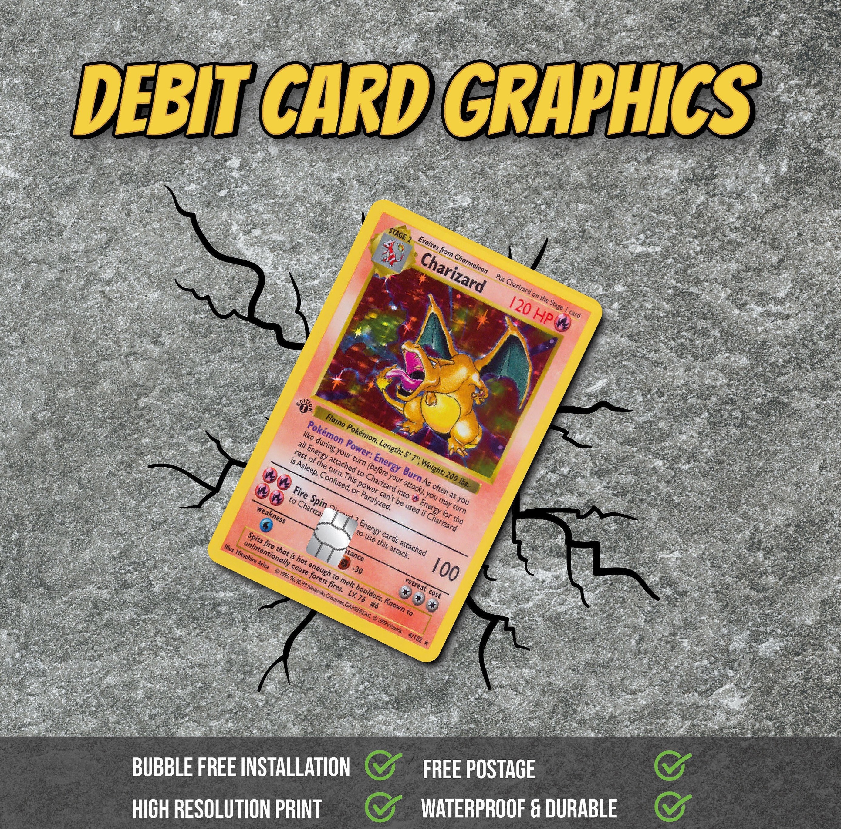 Pink Blank Card Card Making Supplies Mega Charizard Pokemon Credit Card  Skin Sticker  Fun Meme Decal For Cards Full Art Pokemon Cards