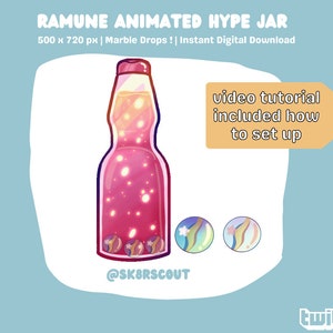 Animated Ramune Twitch Hype Jar - Kawaii Character - Tip Jar for Stream - Animated Hype Cup - Set Up Tutorial Included