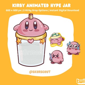 Animated Twitch Hype Jar - Kawaii Tip Jar- 2 Layers - Tip Jar for Stream- 3 Bit Options - Animated Hype Cup - Set Up Tutorial Included