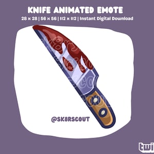 Knife Animated Twitch Emote - Scary Character - Pre-sized for Twitch and Discord - Animated Halloween Emote - Horror Halloween - Animated