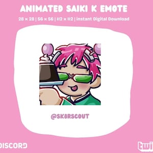 Animated Saiki K Twitch Emote - Kawaii Character - Sized for Twitch & Discord