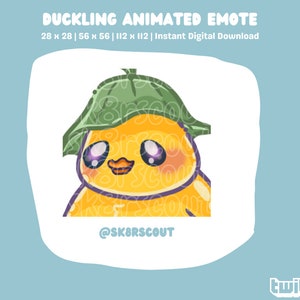 Animated Duck Twitch Emote - Kawaii Character - Duckling Twitch Emote - Sized for Twitch & Discord - Static and Animated
