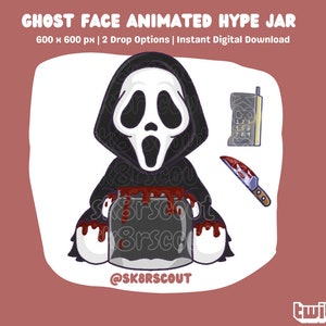 Animated Twitch Hype Jar - Scary Character - 2 Layers - Tip Jar for Stream - Animated Hype Cup - Set Up Tutorial Included - Horror Halloween