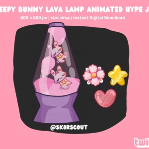 Animated Twitch Sleepy Bunny Hype Jar - Kawaii Character - 2 Layers - Tip Jar for Stream - Animated Hype Cup - Set Up Tutorial Included