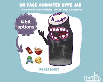 Animated Twitch Hype Jar - Anime Kawaii Tip Jar- 2 Layers - Tip Jar for Stream- 4 Bits - Animated Hype Cup - Set Up Tutorial Included
