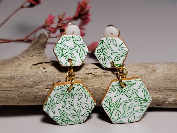 Clip on 2024 polymer clay earrings