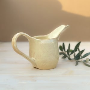 ceramic creamer / handmade / mini pitcher / versatile kitchen essential  / pastel yellow tiny vase