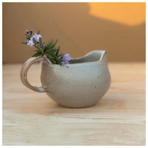 handmade ceramic creamer/ versatile kitchen essential / rustic saucer
