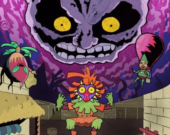 Zelda Majoras Mask Clocktown Print
