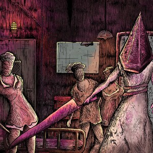 pyramid head silent hill inspired art print