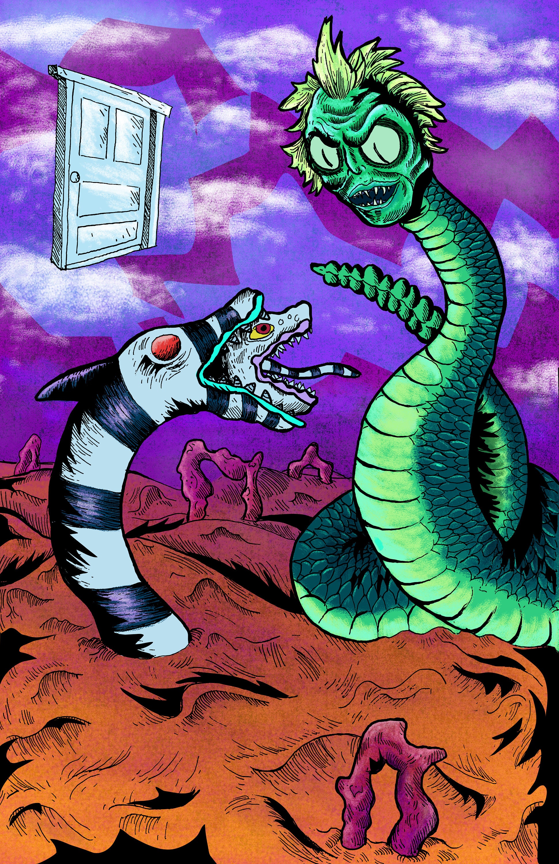 Beetlejuice and sandworm art print
