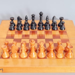 Tablero plegable de ajedrez y backgammon Bundesform alemán – Pieza de colección vintage
