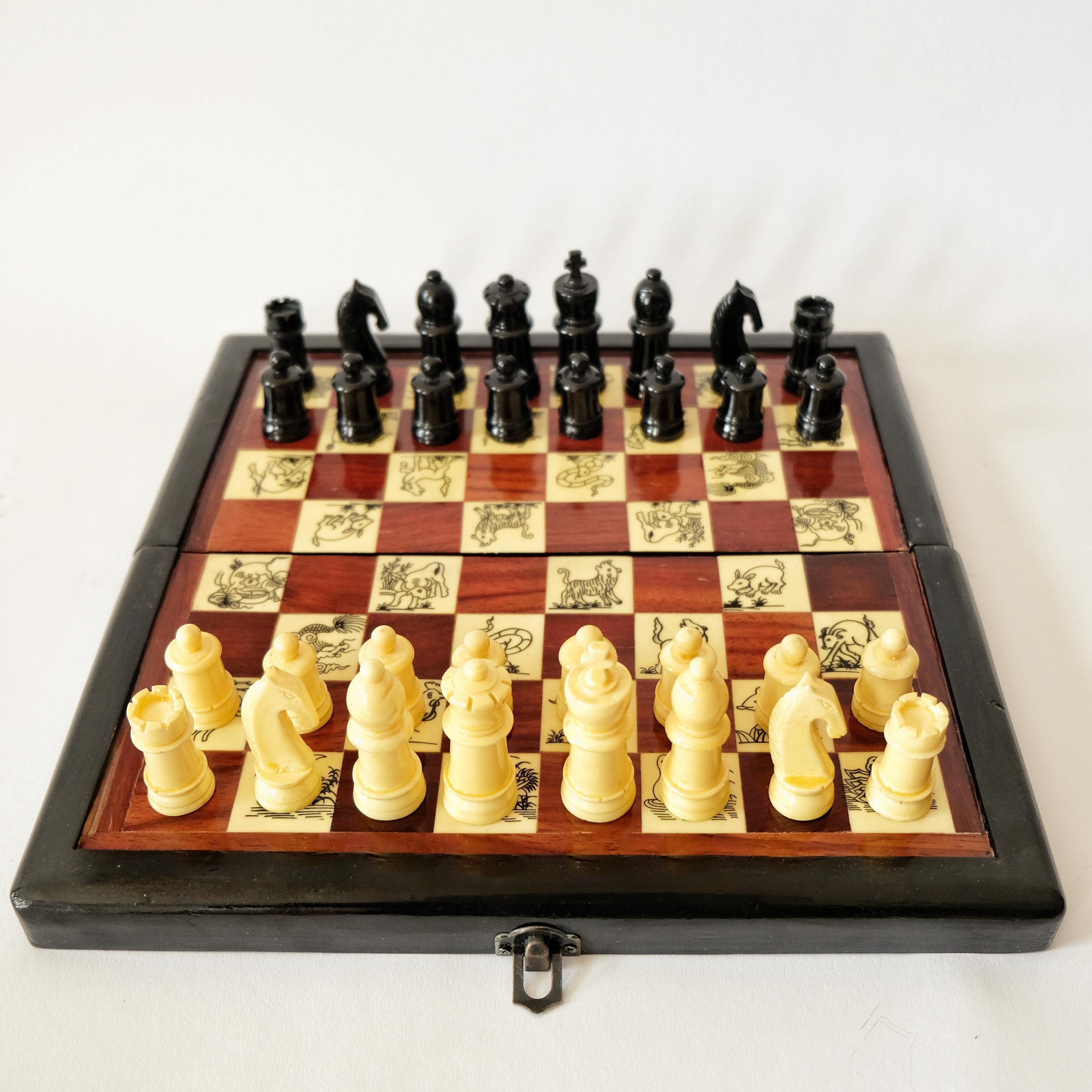 ID:G927422　中国チェスセット Amazon | 中国伝統的 Xiangqi ポータブルチェスセット トラベルボード