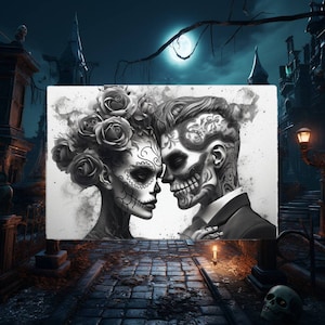 Amor de calavera de azúcar Lienzo