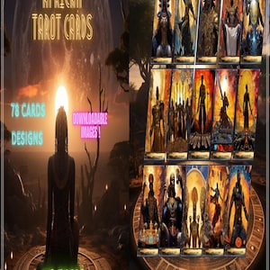 Afrikaanse Tarot Card Design Volledige Set 78 Deck Bundel| Grafische afbeelding met hoge resolutie, complete set, direct digitaal downloaden, commercieel gebruik